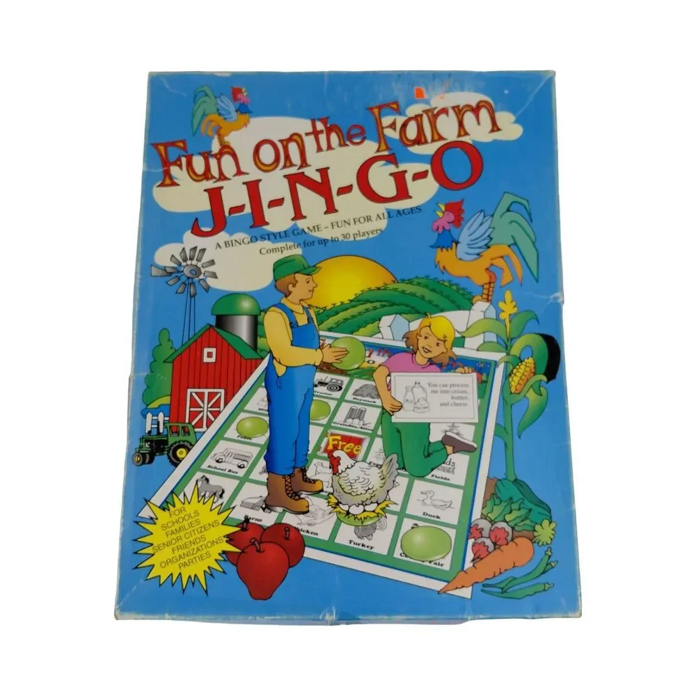 JINGO Bingo Style Educational Game Vtg 90’s Fun On The Farm & Zoo Animals Set